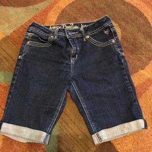 Justice dark denim Bermuda shorts