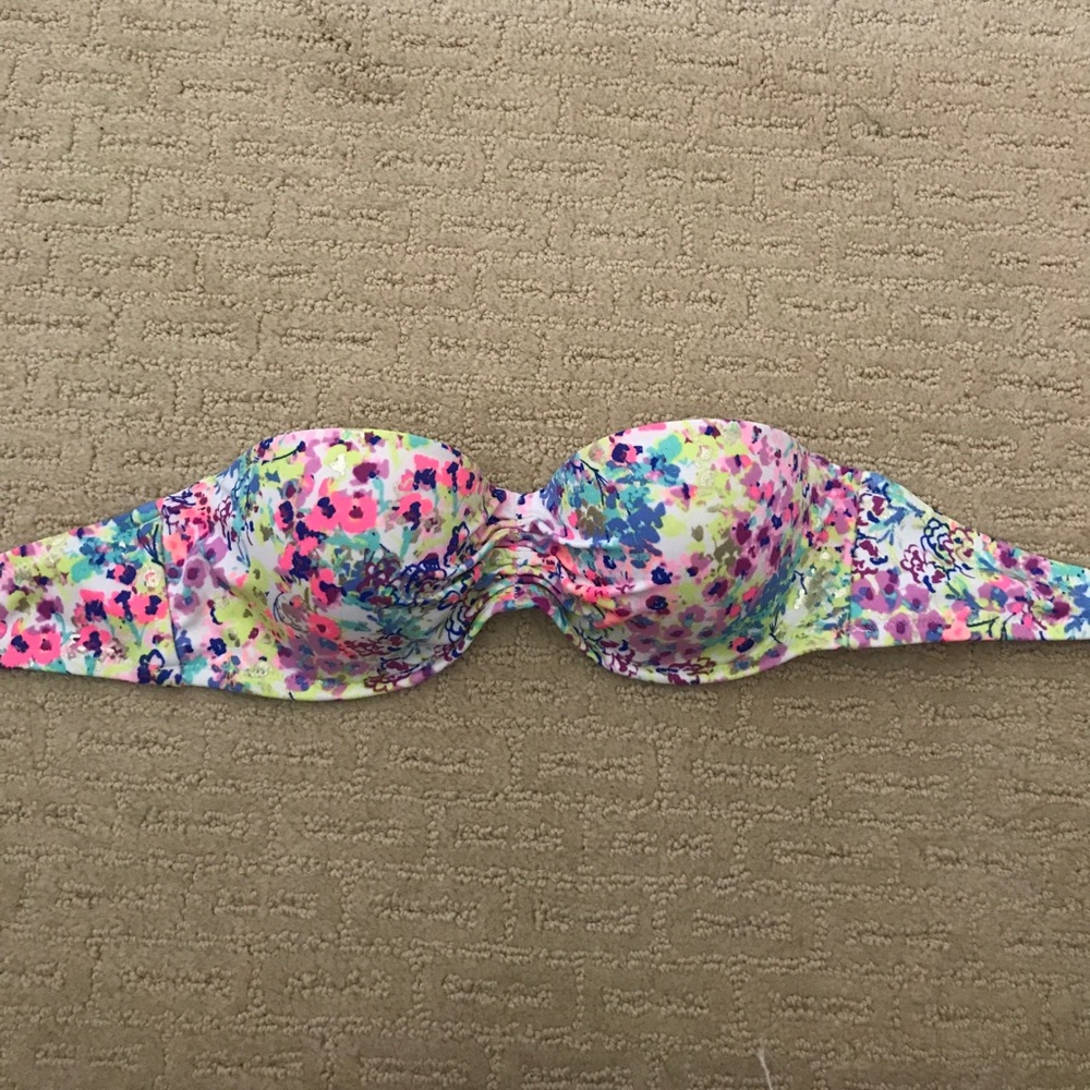 Victorias Secret push up floral bandeau bikini top