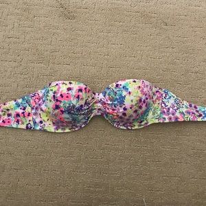 Victorias Secret push up floral bandeau bikini top