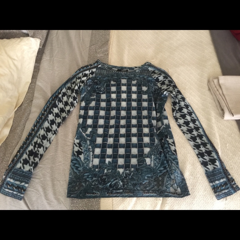Balmain cotton knit top size 36 NWT