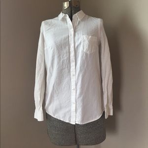 Old Navy white linen button up