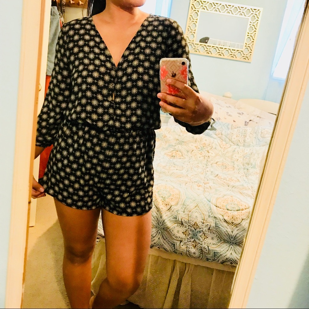 Long Sleeve Chiffon Romper