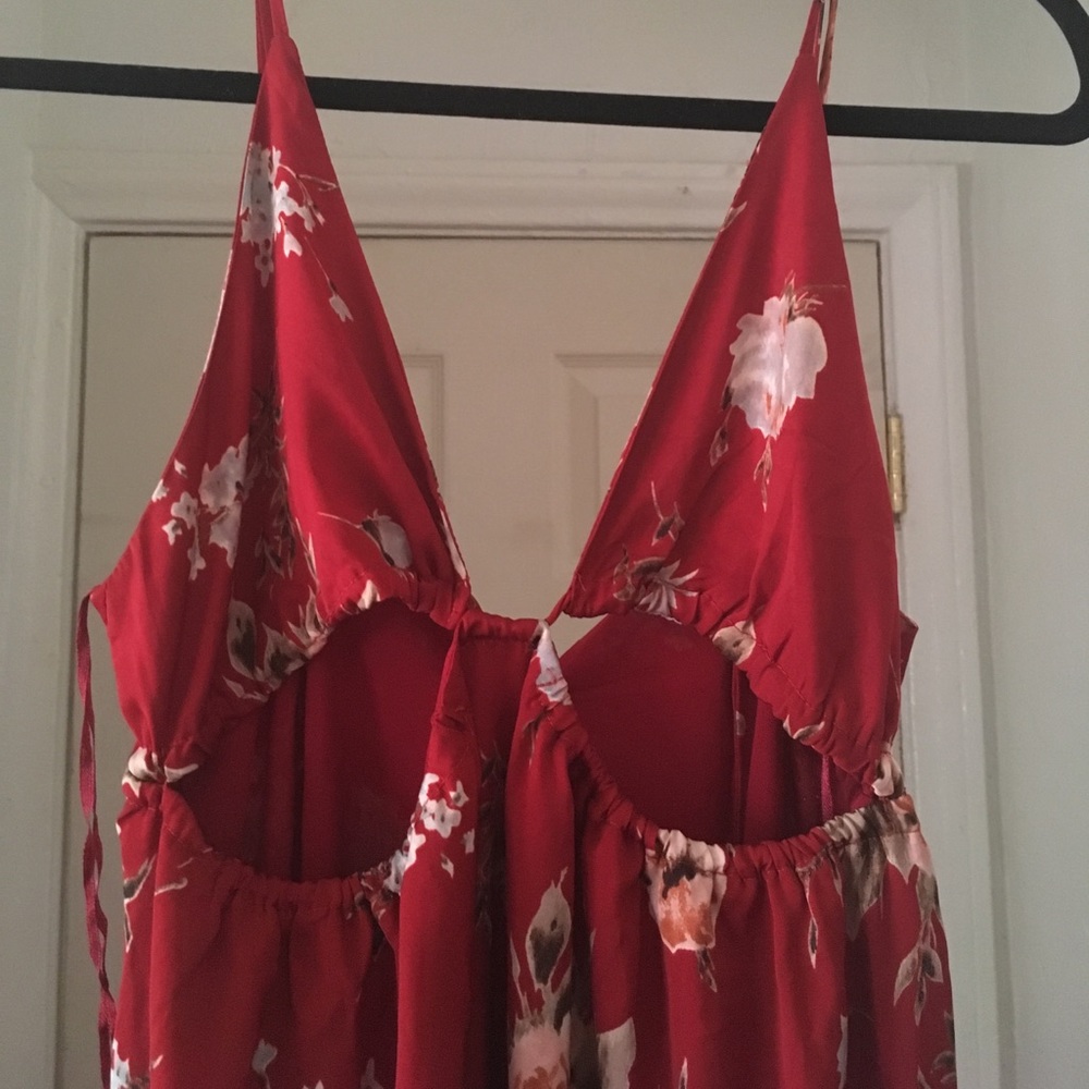 Red Floral Maxi Dress