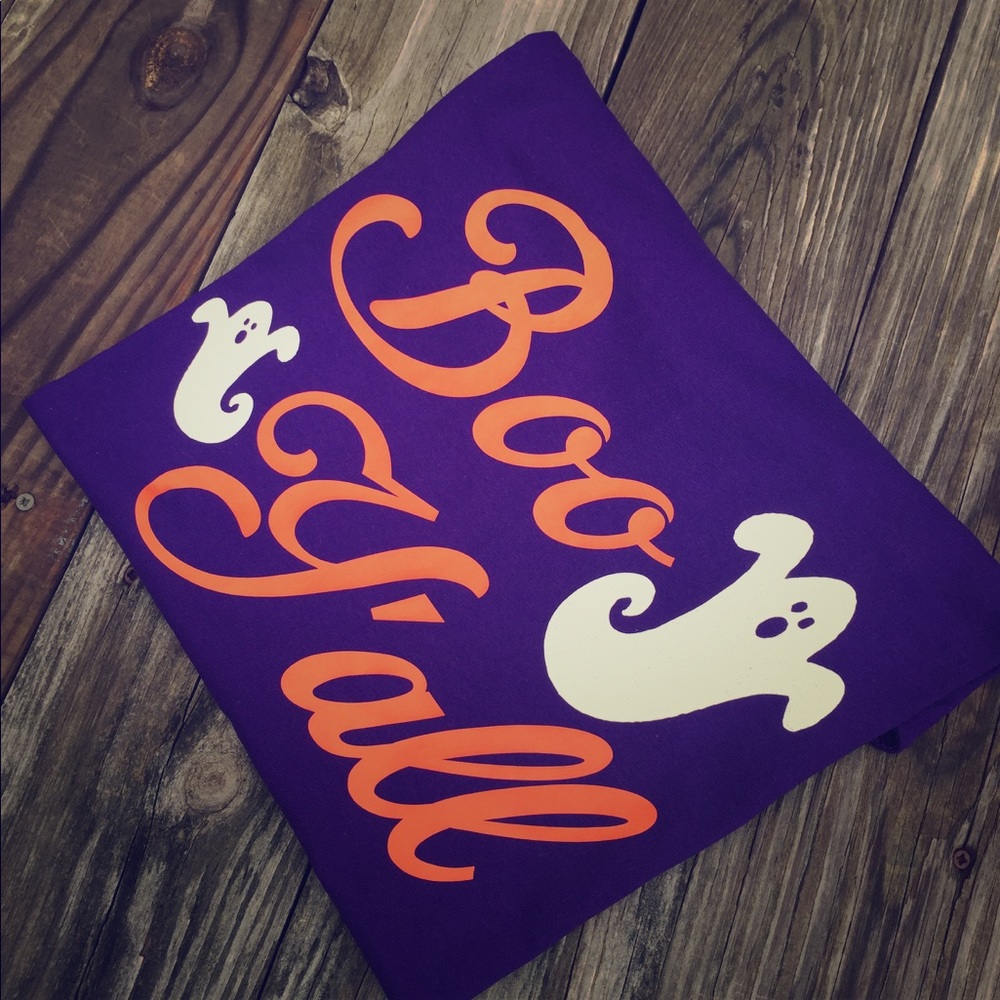 Youth Halloween shirt Boo Y'all with ghosts long