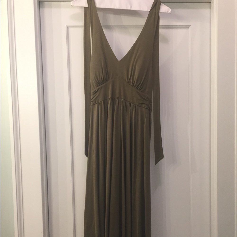 Banana Republic Silk Green Halter Dress