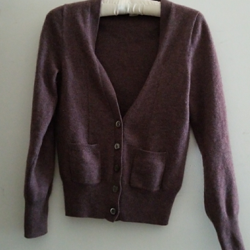J.crew Italian 100% cashmere v neck button cardiga