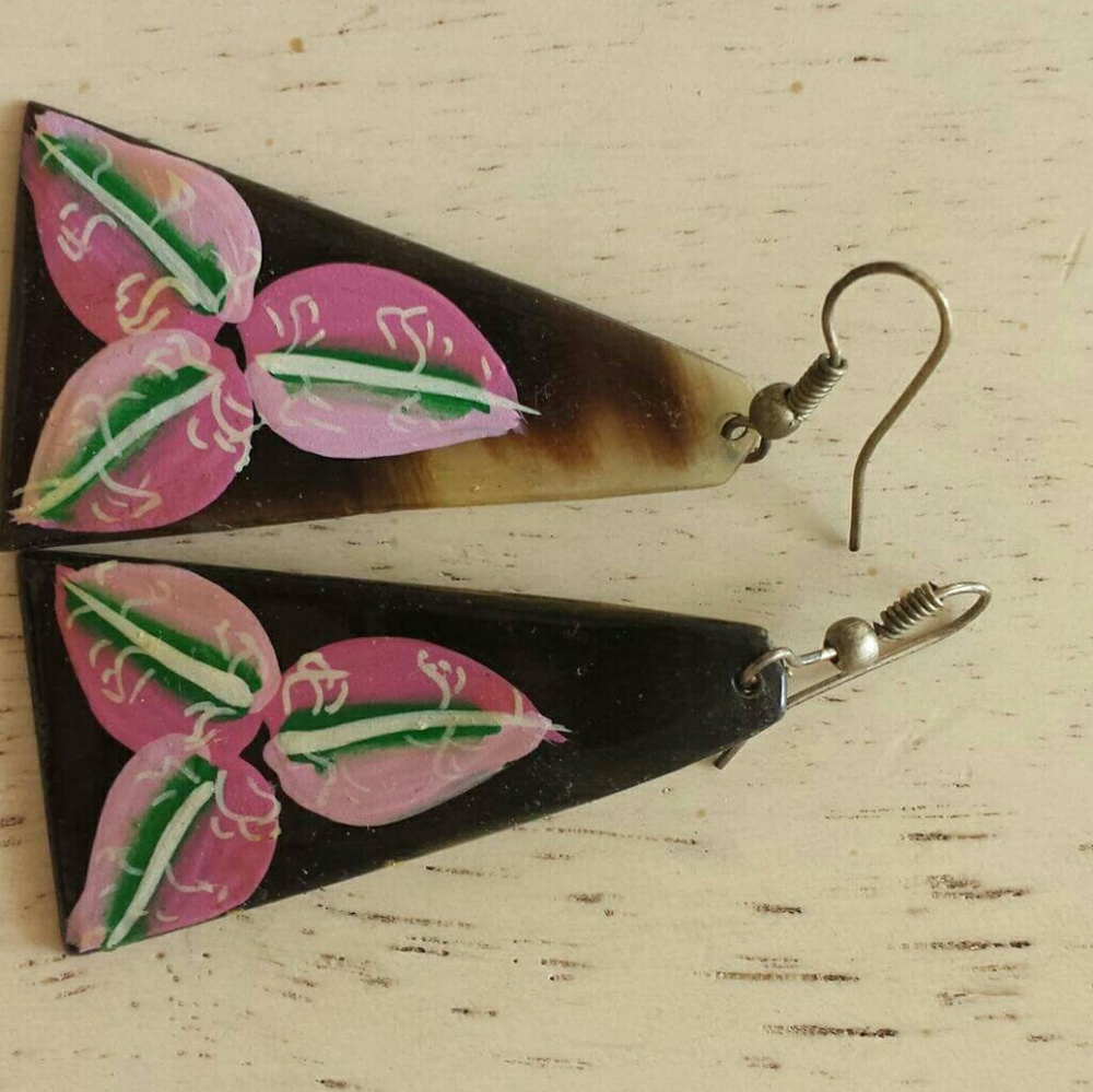 Hand Painted Earrings from Haiti