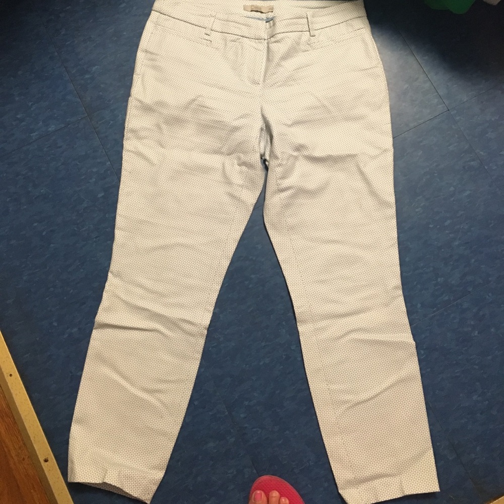 Powder blue and white ankle pants