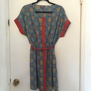 Patterned kimono dress