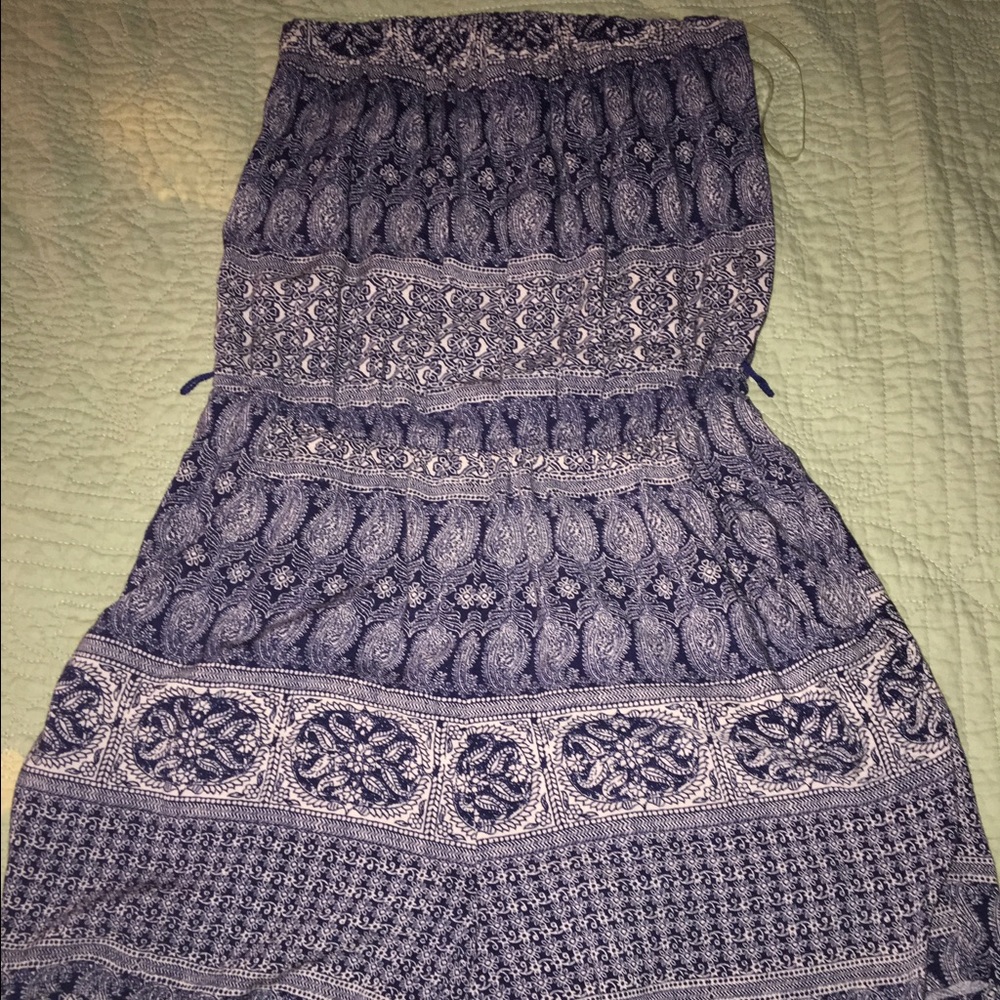 Blue and white romper