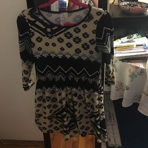 Patterned sweater dress