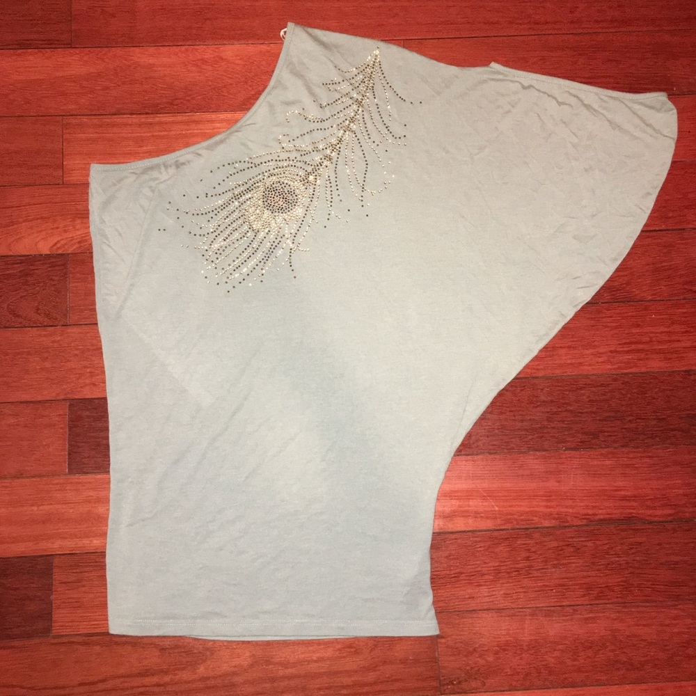 Mint Green One Shoulder Shirt