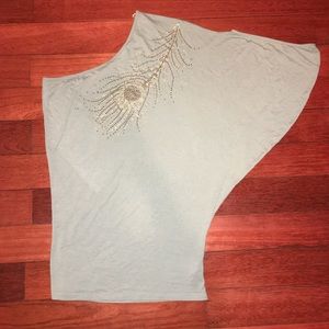 Mint Green One Shoulder Shirt