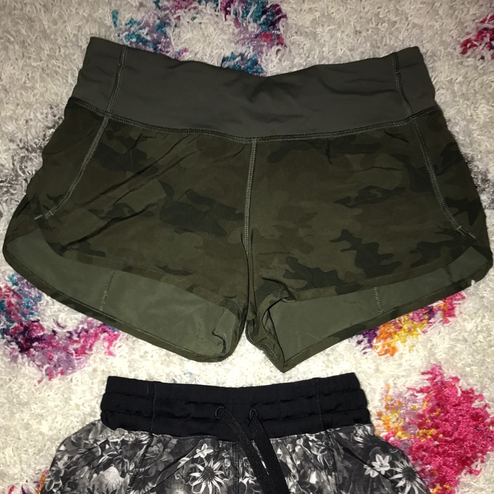 EUC Lululemon camo speed shorts size 2