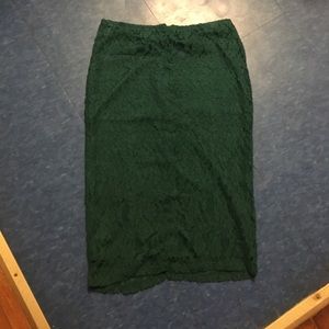Green lace pencil skirt