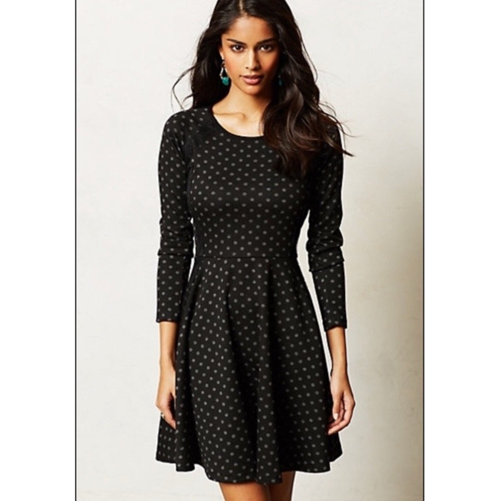 Long sleeve polka dot dress