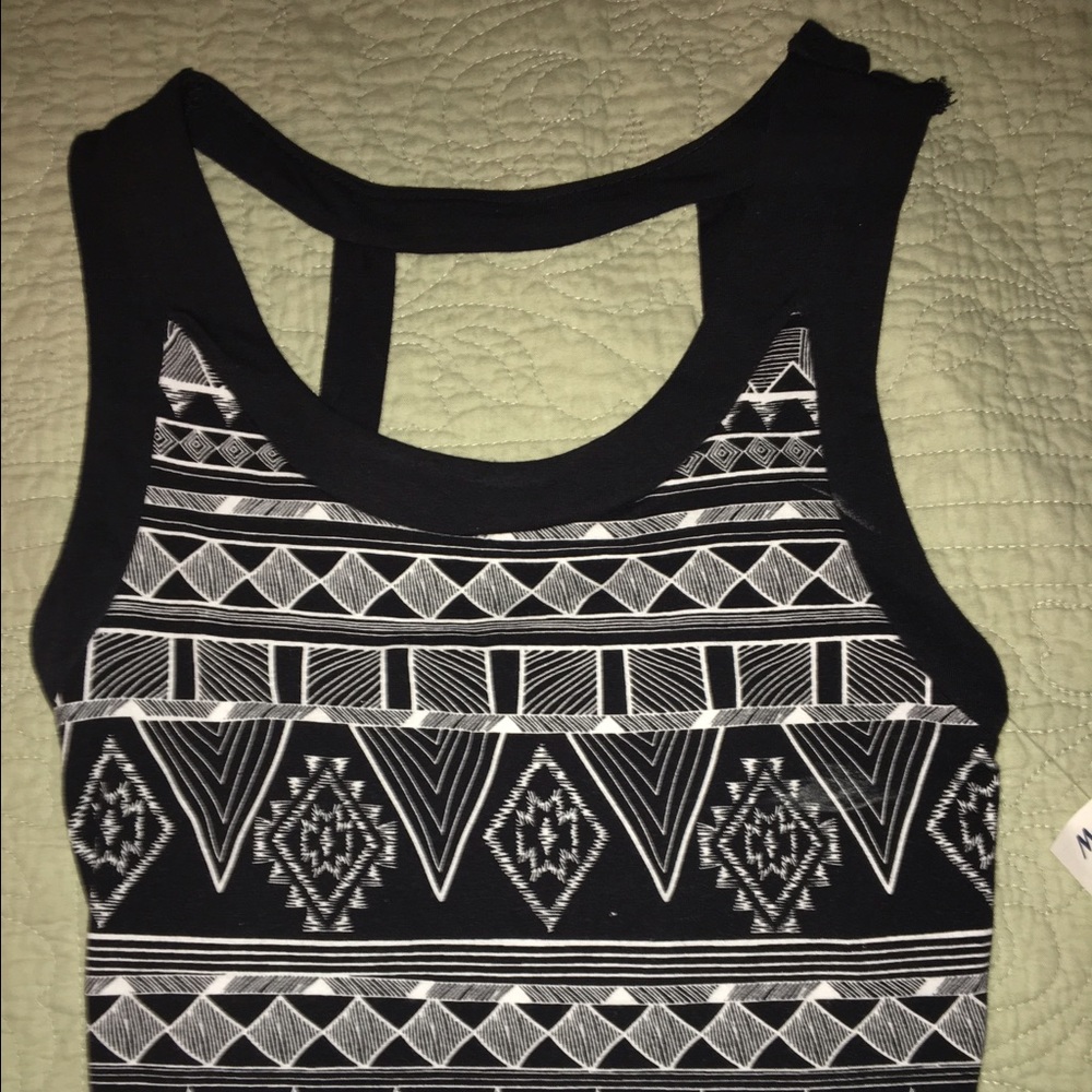black and white tribal crop top