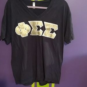 American apparel phi sigma sigma lettered t-shirt.