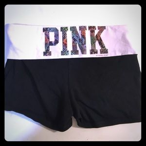 Pink yoga shorts