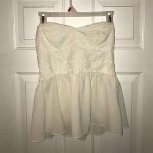 H&m white strapless top. Size 10.