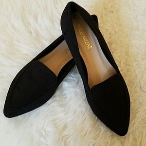 Black Suede Slip On Flats