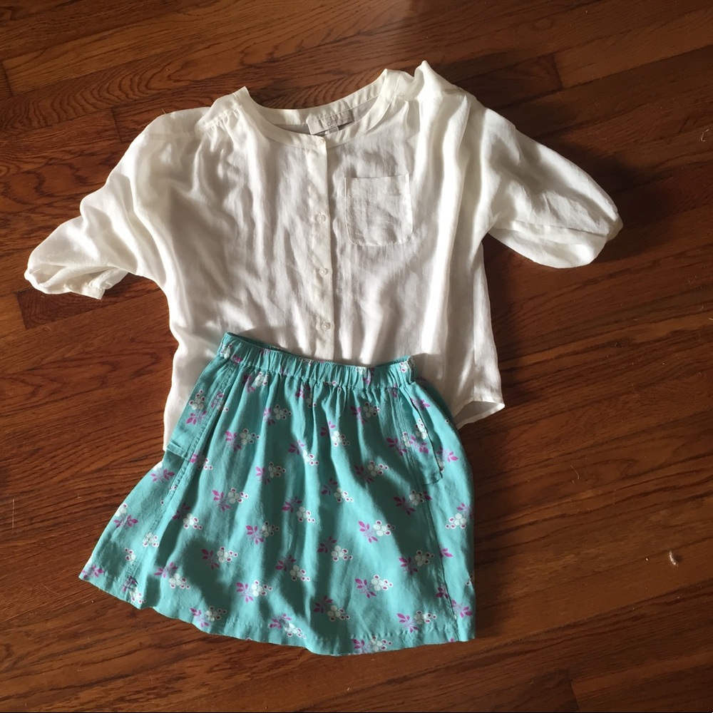 Peasant top with floral skirt