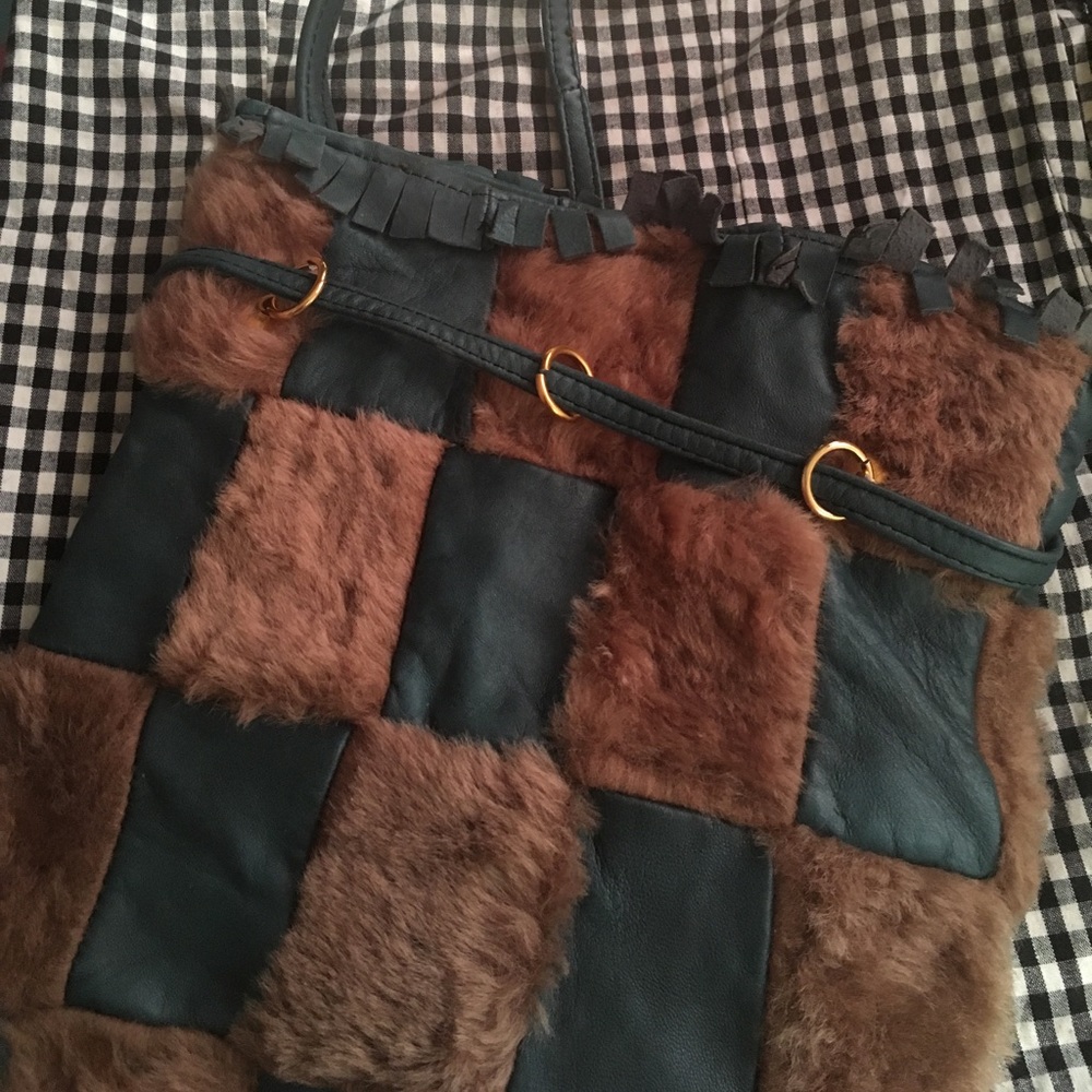 Vintage fur/leather purse