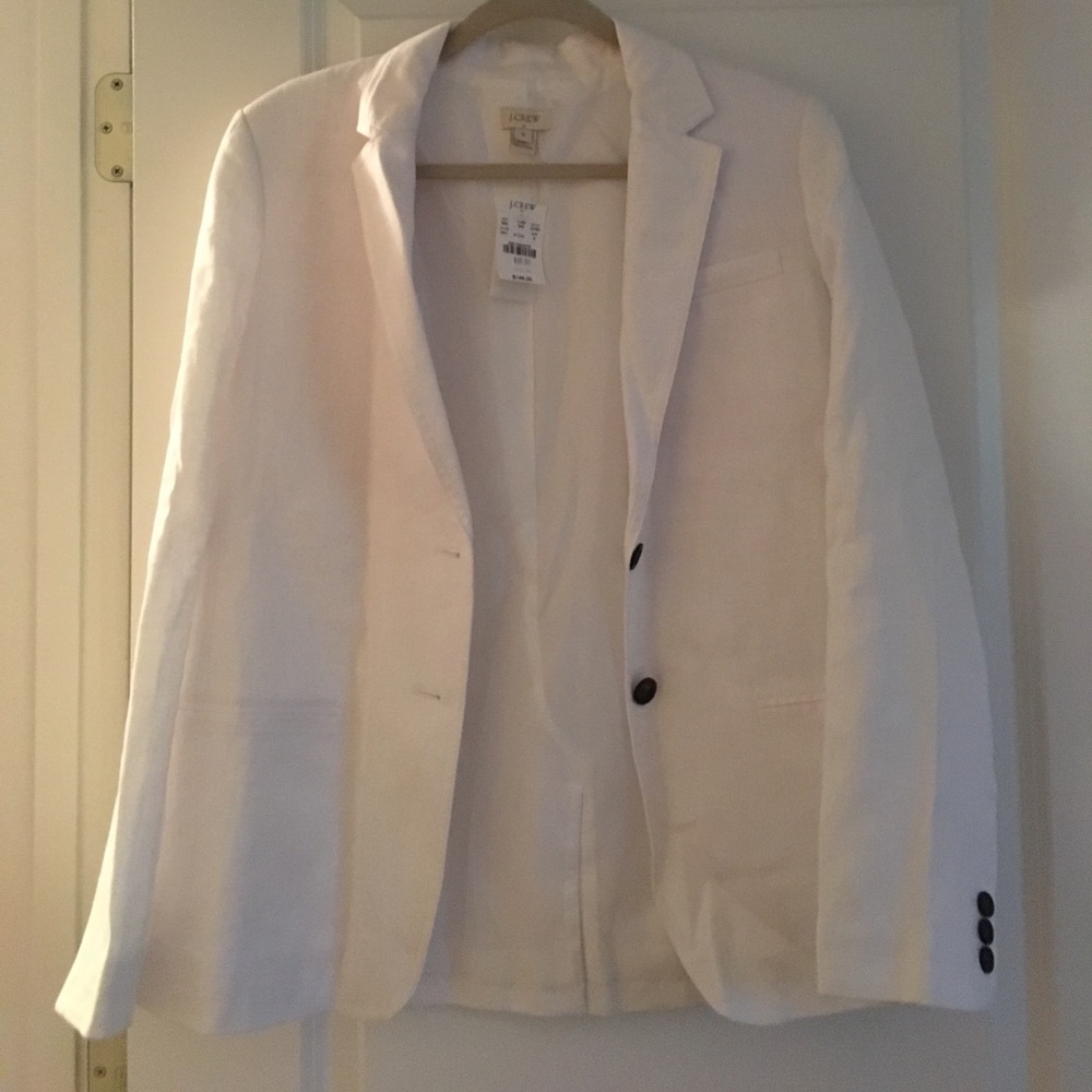 White linen jcrew blazer