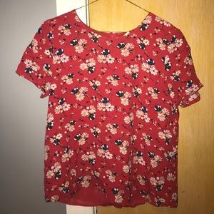 Forever 21 Red Floral Blouse