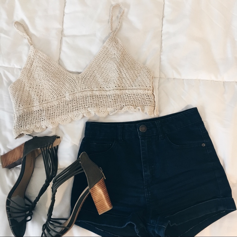 Crop crochet bralette