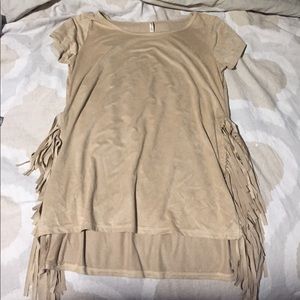 Velvet fringe shirt