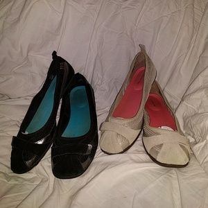 2 pair, Sporty style flats sz 10
