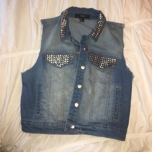 Forever 21 Studded Denim Vest