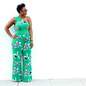 Floral One Shoulder Jumpsuit