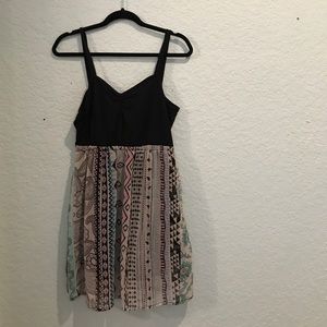 surf shop patterned dress with back cut out