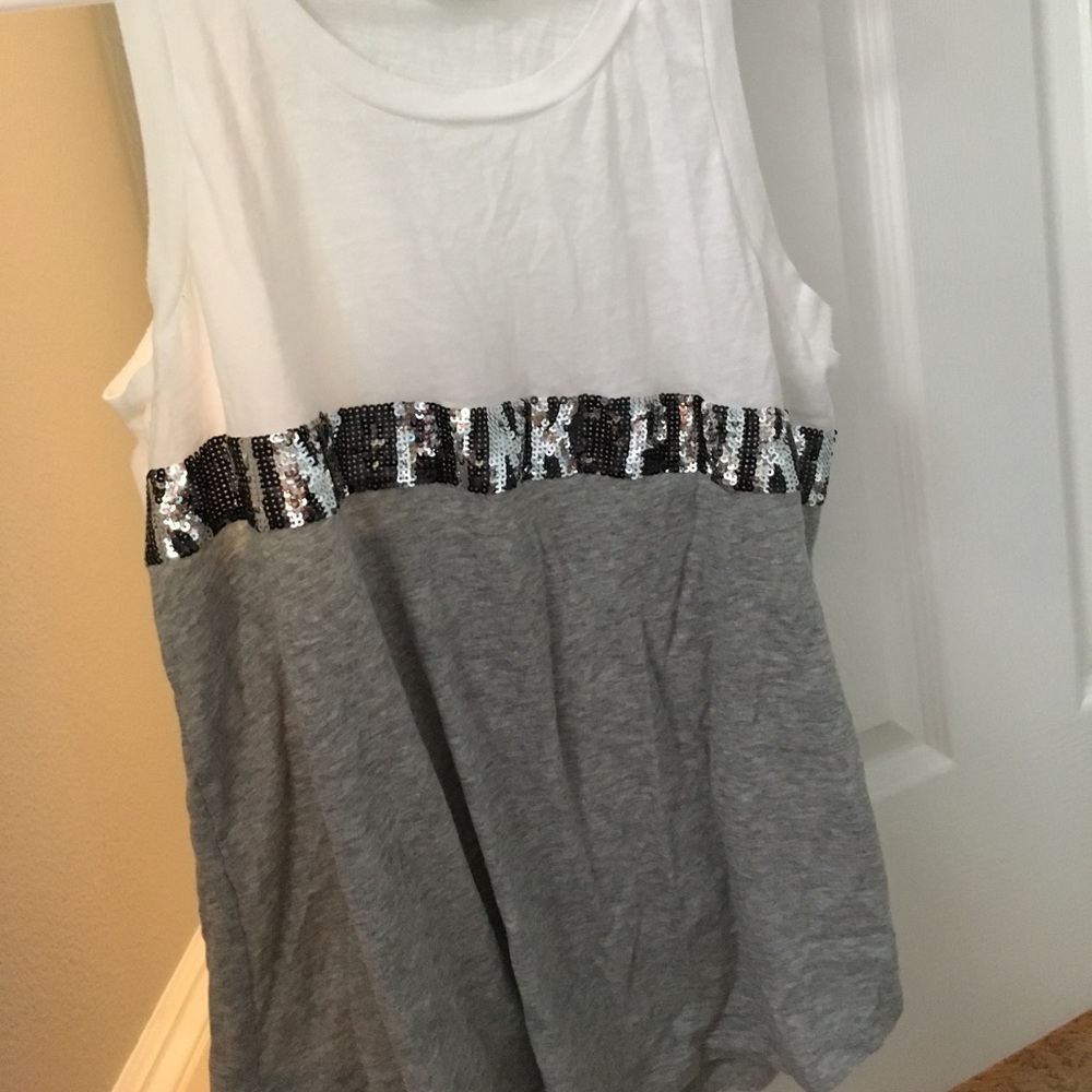 PINK sparkly workout tank