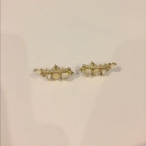 Clarissa Ear Climbers in Ivory Mix