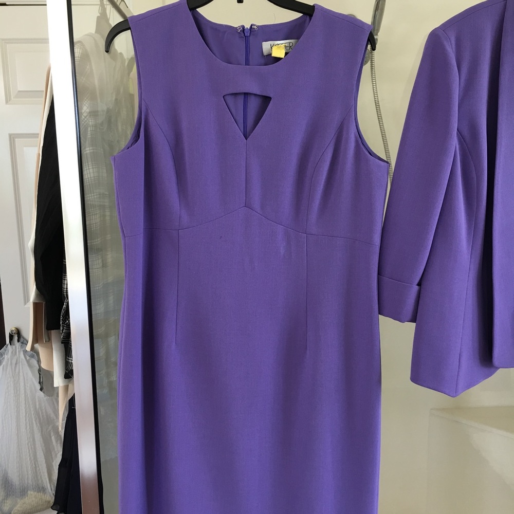 Lovely lilac dress with relaxed jacket.