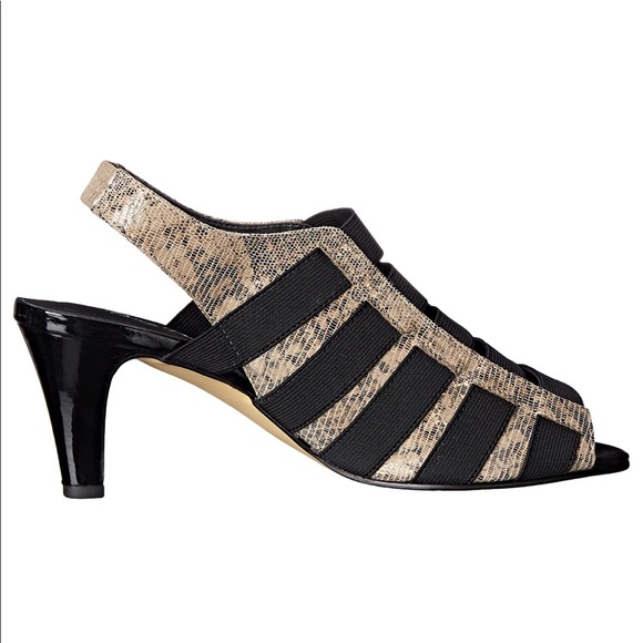 Strappy Snake Print Kitten Heel Sandals Wide Fit - Picture 7 of 7