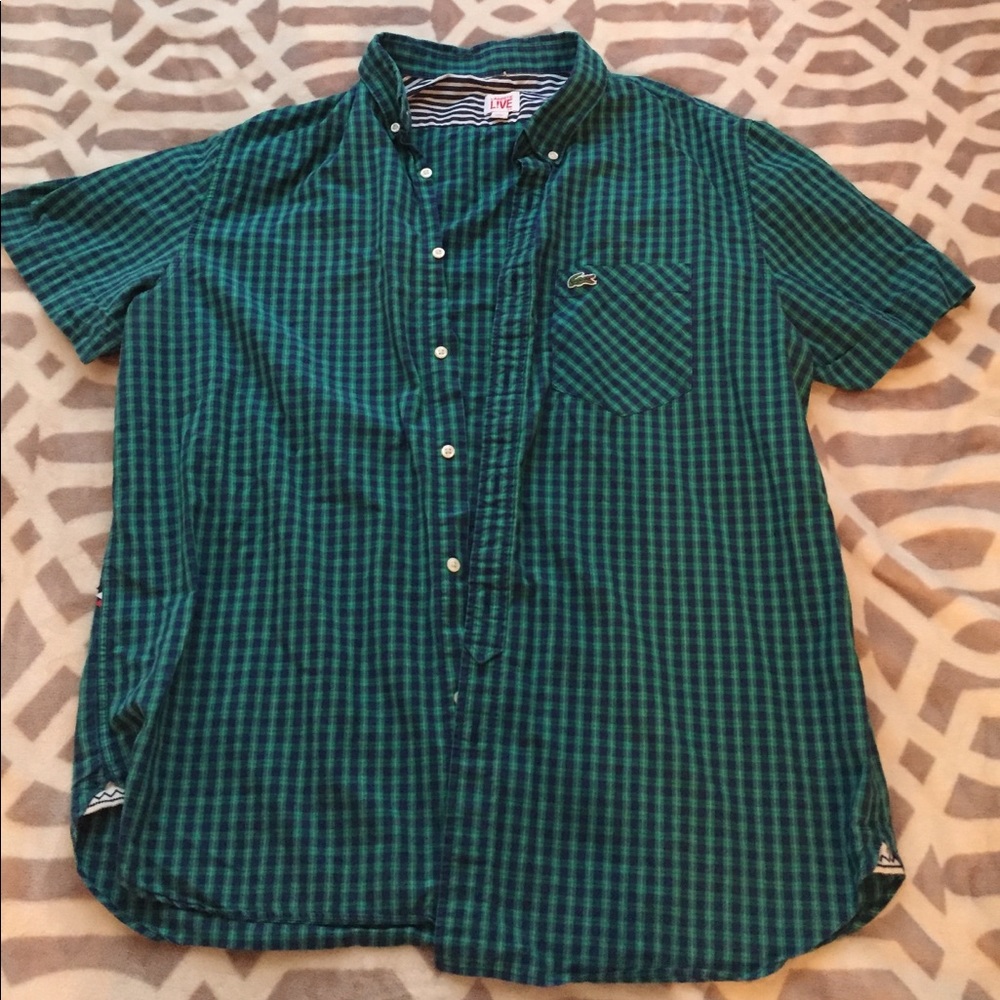Men's Lacoste plaid button down