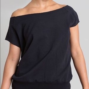 Tanya-b black off the shoulder yoga top