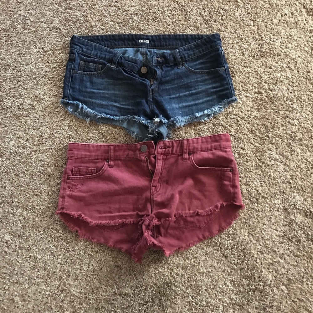 Two pairs of cut-off BDG shorts