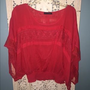 Love culture red flowy blouse