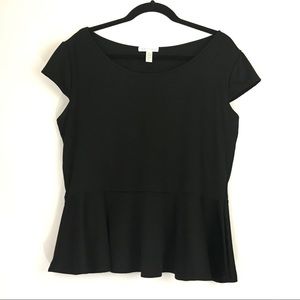 Black peplum top