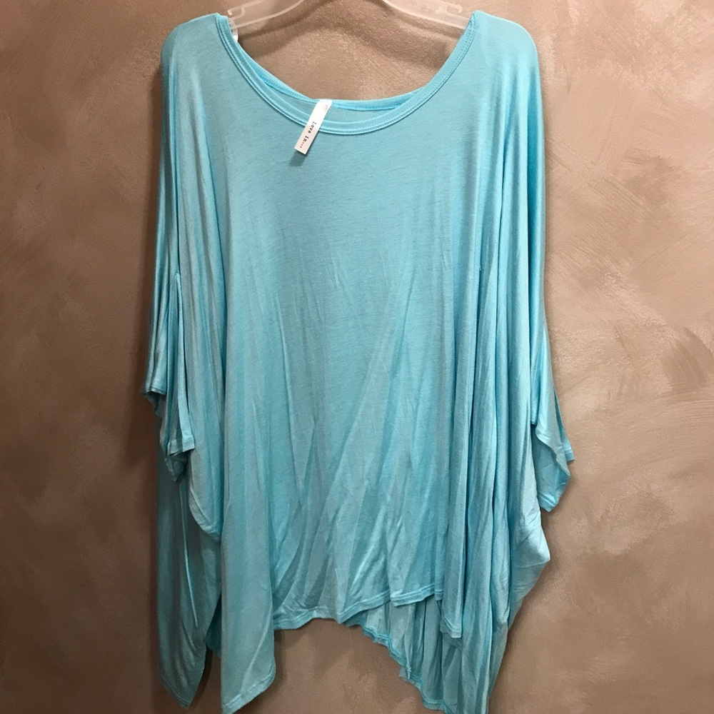 ⚡️🆑2 LEFT! 🍁Aqua Dolman 3/4 Sleeve Top