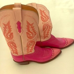1883 Lucchese pink cowboy boots