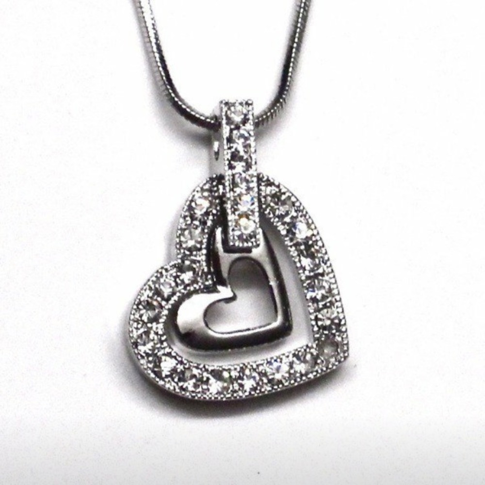 Double Heart Pendant Necklace 💕