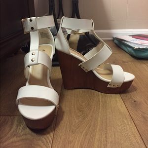 Never Been Worn White Wedges