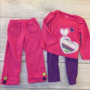Girls 2T Gymboree 3 Pc. Heart Outfit
