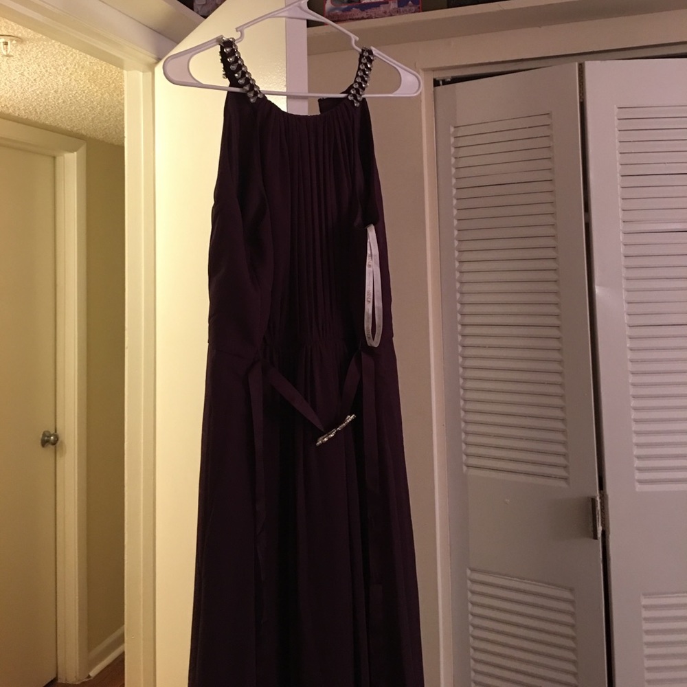 Plum davids bridal bridesmaid dress